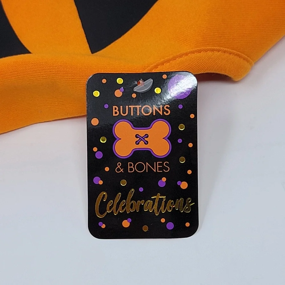 Buttons & Bones‎ Celebrations Halloween Dog Costume Jacket Orange Pumpkin Small